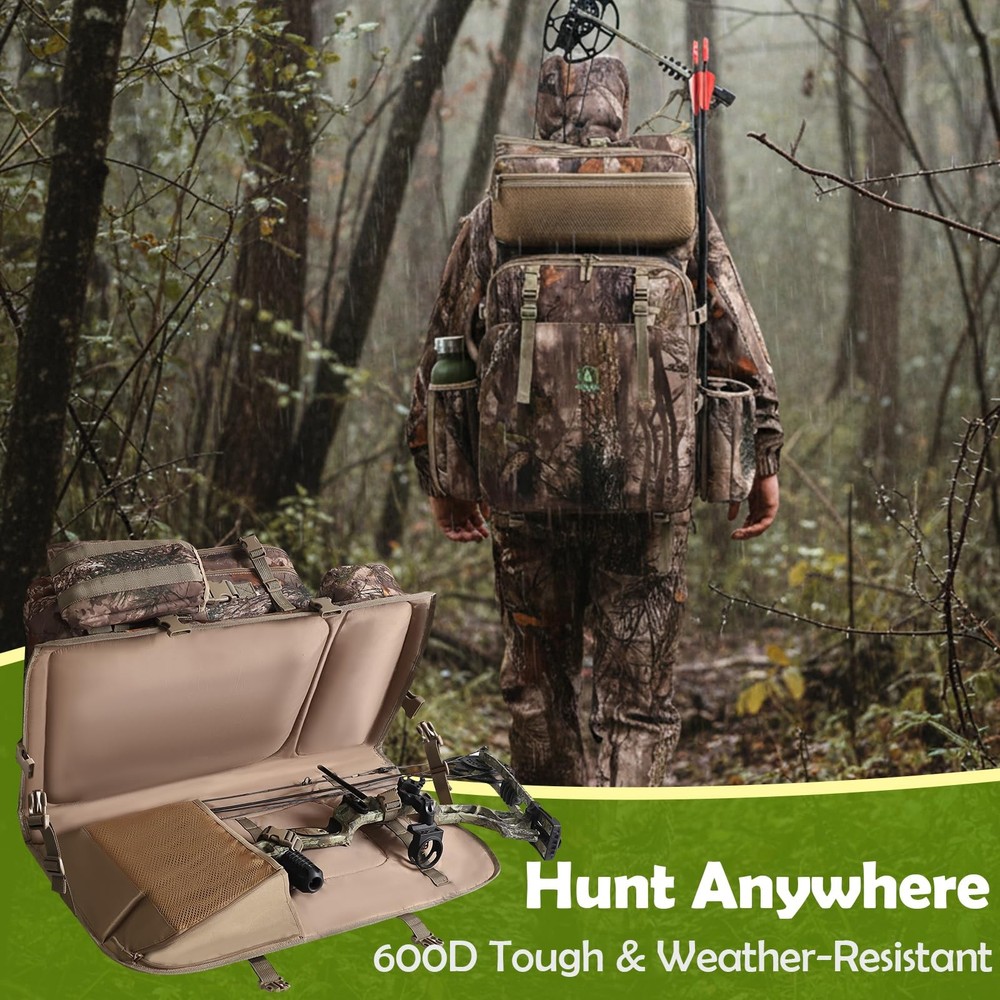 Bow Hunting Backpack 3.0 for Men, Saddle Camo backpack with Bow Holder, Compo...