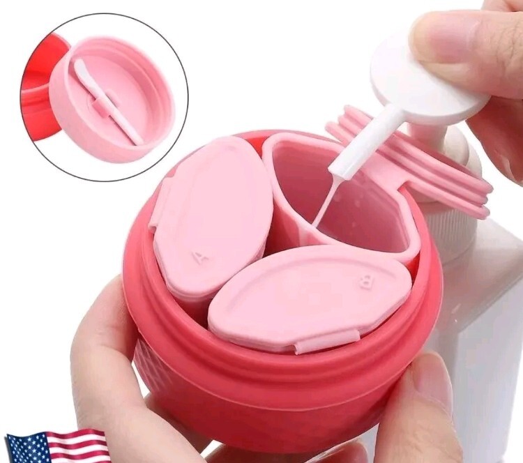Travel Silicone Makeup Containers SetRefillable Empty Silicone Cream Jars wit...