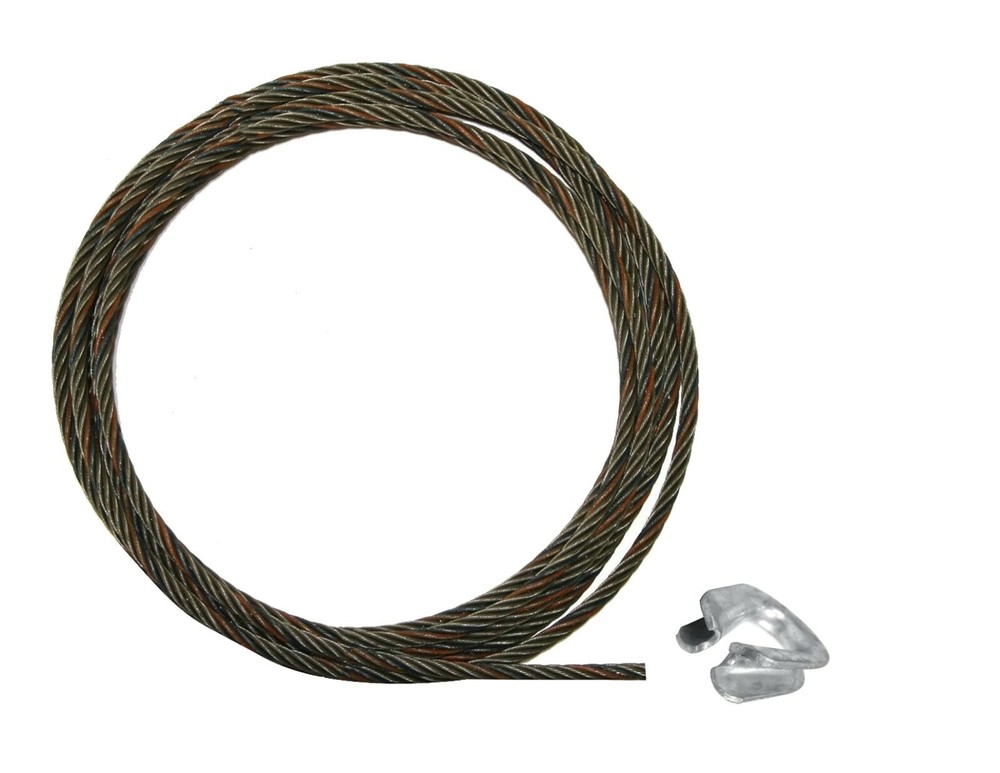 1/2" x 150' Fiber Core Wire Rope Winch Line Plain Cable with Additional Thimble
