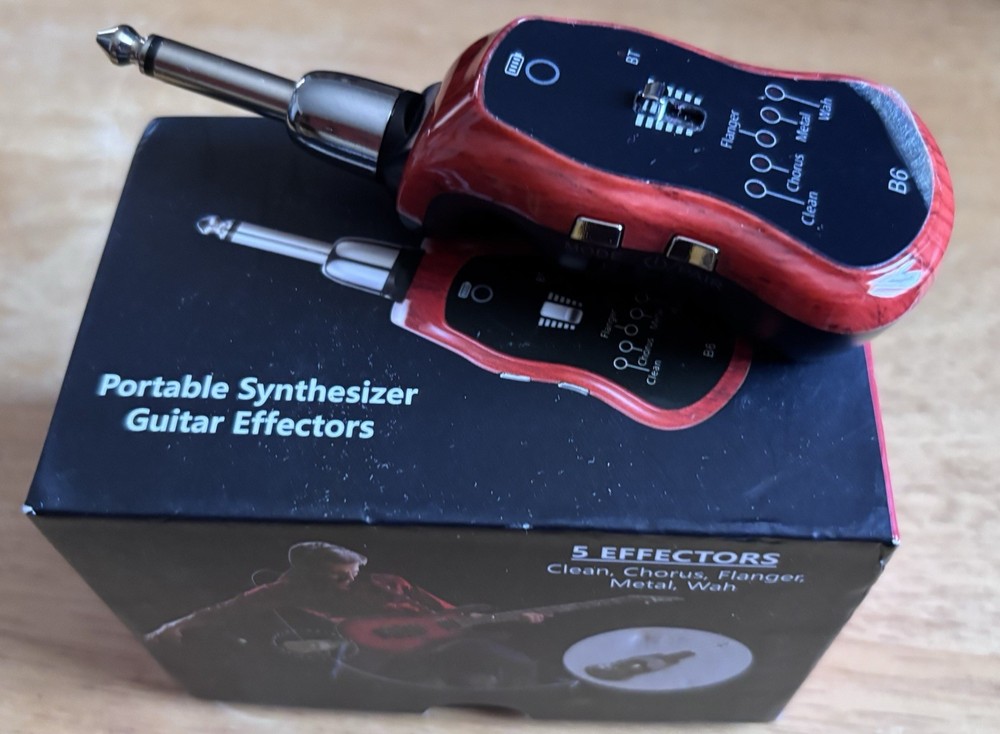 Portable Synthesizer Guitar Effector B6: 5 Effectors Red (Open Box)
