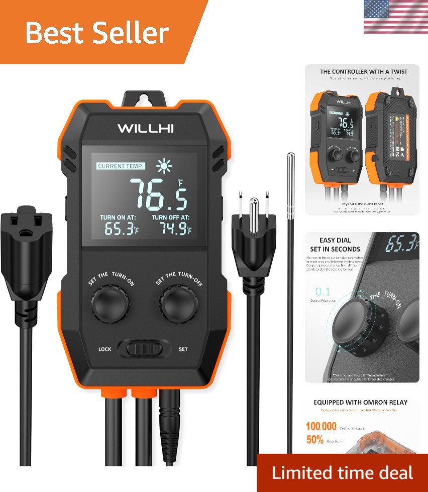 Versatile WH2408 Temperature Controller – LCD Display, Heating & Cooling Modes