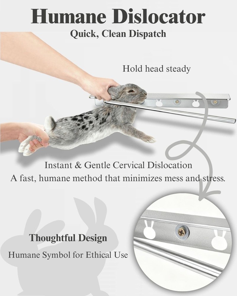 Rabbit Dislocator Skinning Tool Set, Humane Cervical Dislocation Tool with Skinn