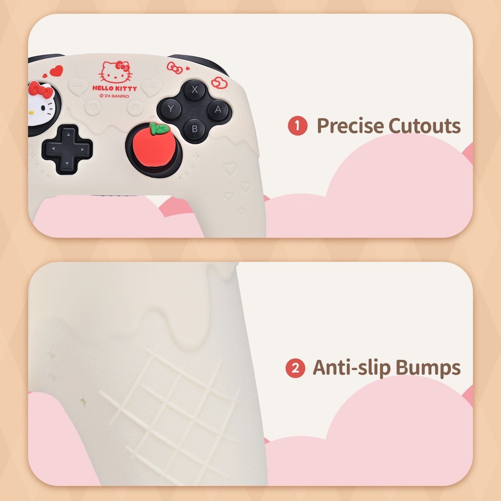 GeekShare X Sanrio Cover for PS5/Switch PRO Controller Skin Grip Sets HelloKitty