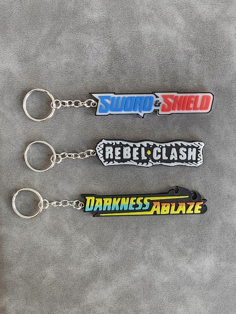 Pokemon Sword & Shield Full Set Logo 3D Binder Pull Tags Label Keychains 19
