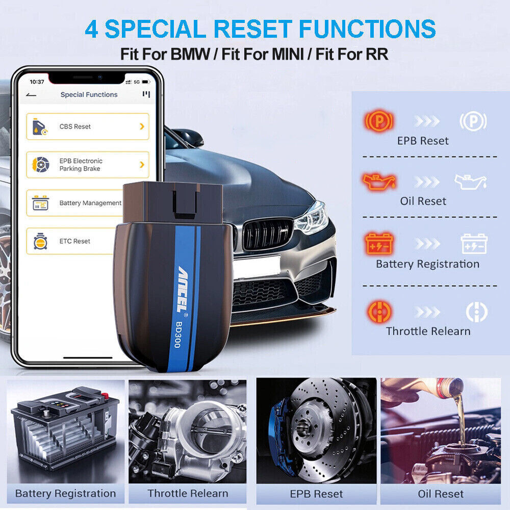 ANCEL BD300 OBD2 Scanner Bluetooth Fit for BMW All System Code Reader Diagnostic