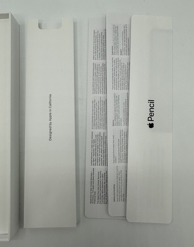 Authentic Apple 2nd Generation Pencil Box (Box Only) A2051 With Manuals