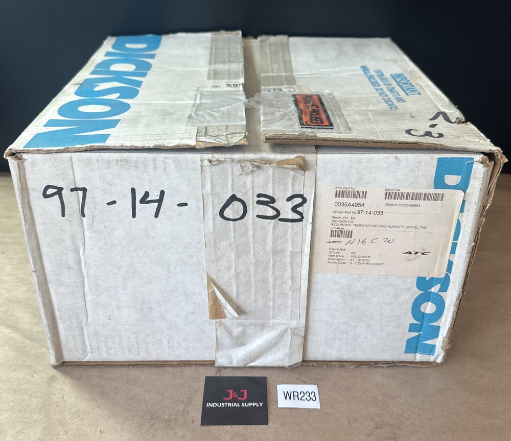 NEW IN BOX- Dickson Temperature / Humidity Chart Recorder TH8-7F Chart- C417 8”