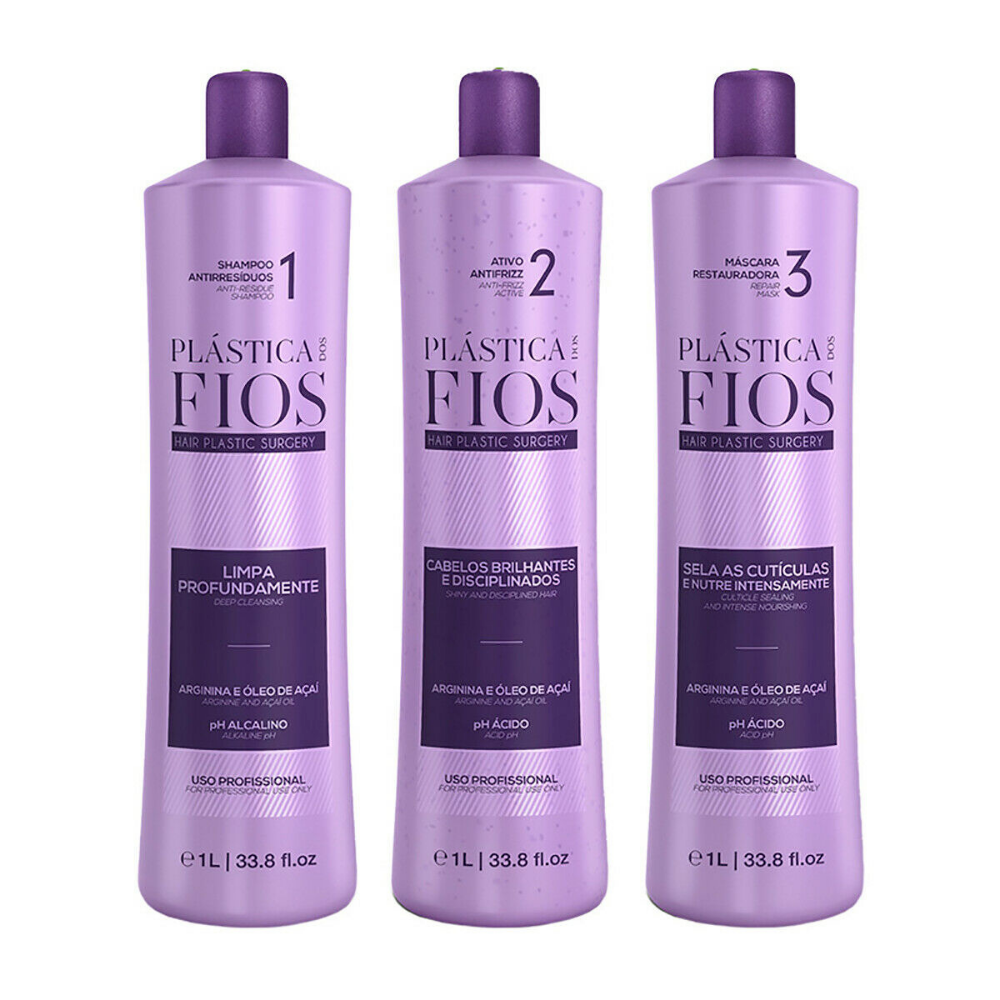 Cadiveu Plastica dos Fios Keratin Treatment 3 x 1L + Cadiveu Liso Magico 215 mL