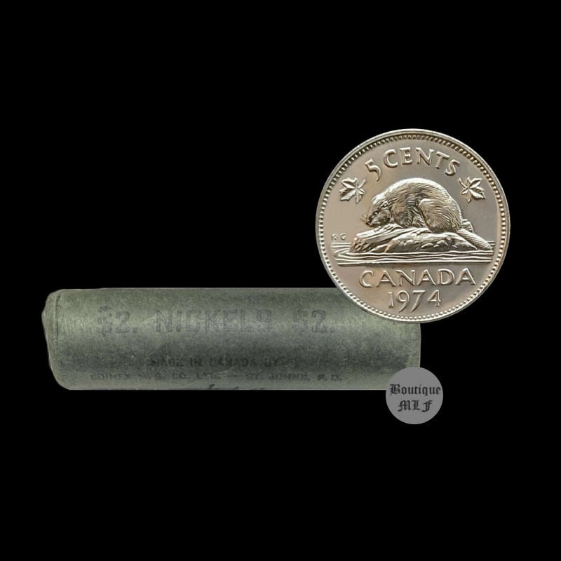 1974 Canada 5 Cent Uncirculated coins from a roll