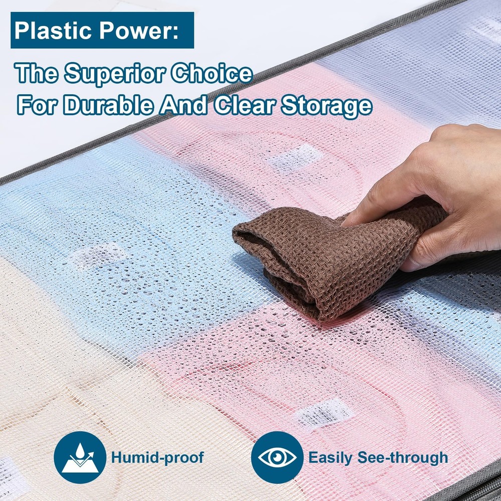 2 Pack Under Bed Storage Containers Bins, Humid-Proof Plastic Underbed Storag...