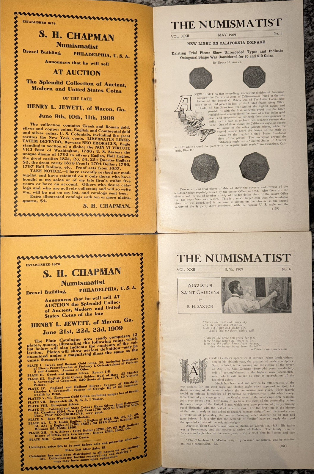 THE NUMISMATIST May and June 1909 - Scarce