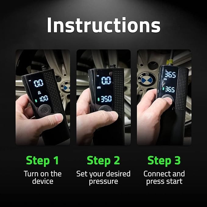 Airmoto Smart Air Pump Model BP198 rechargeable inflator balls bike car tires