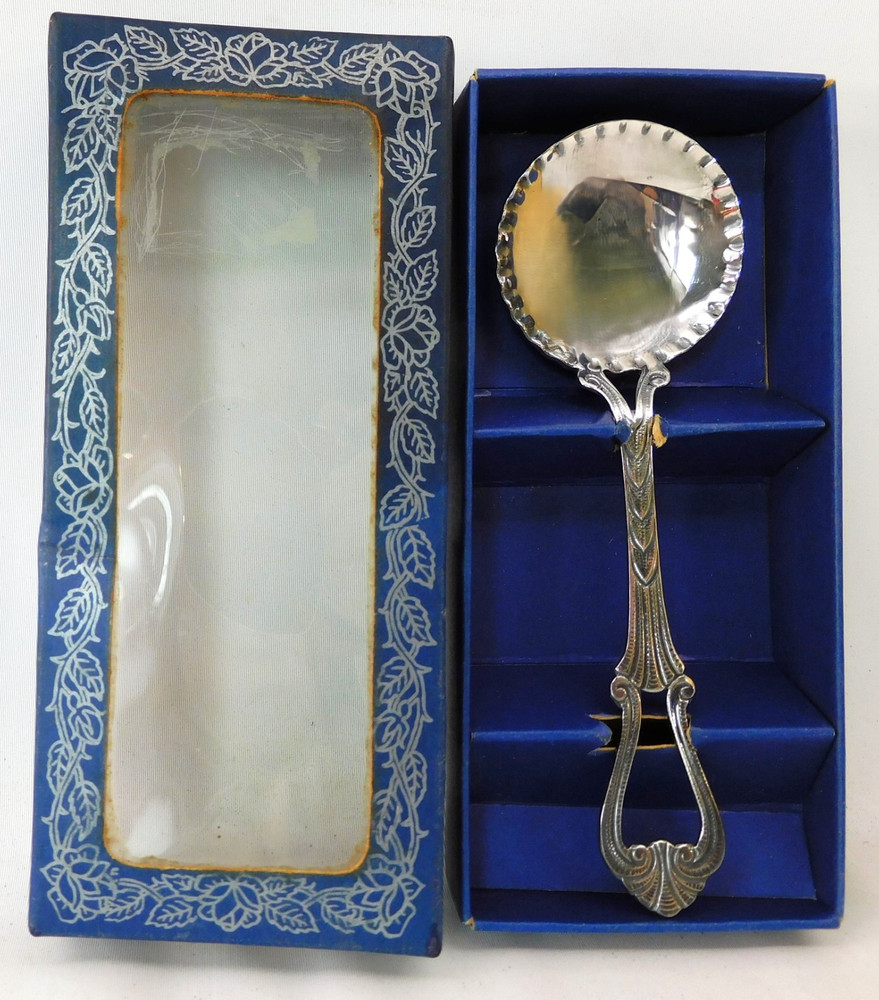 Strosked Swedish Silver Serving Spoon Plated Decorative Spoon NOS Original Box
