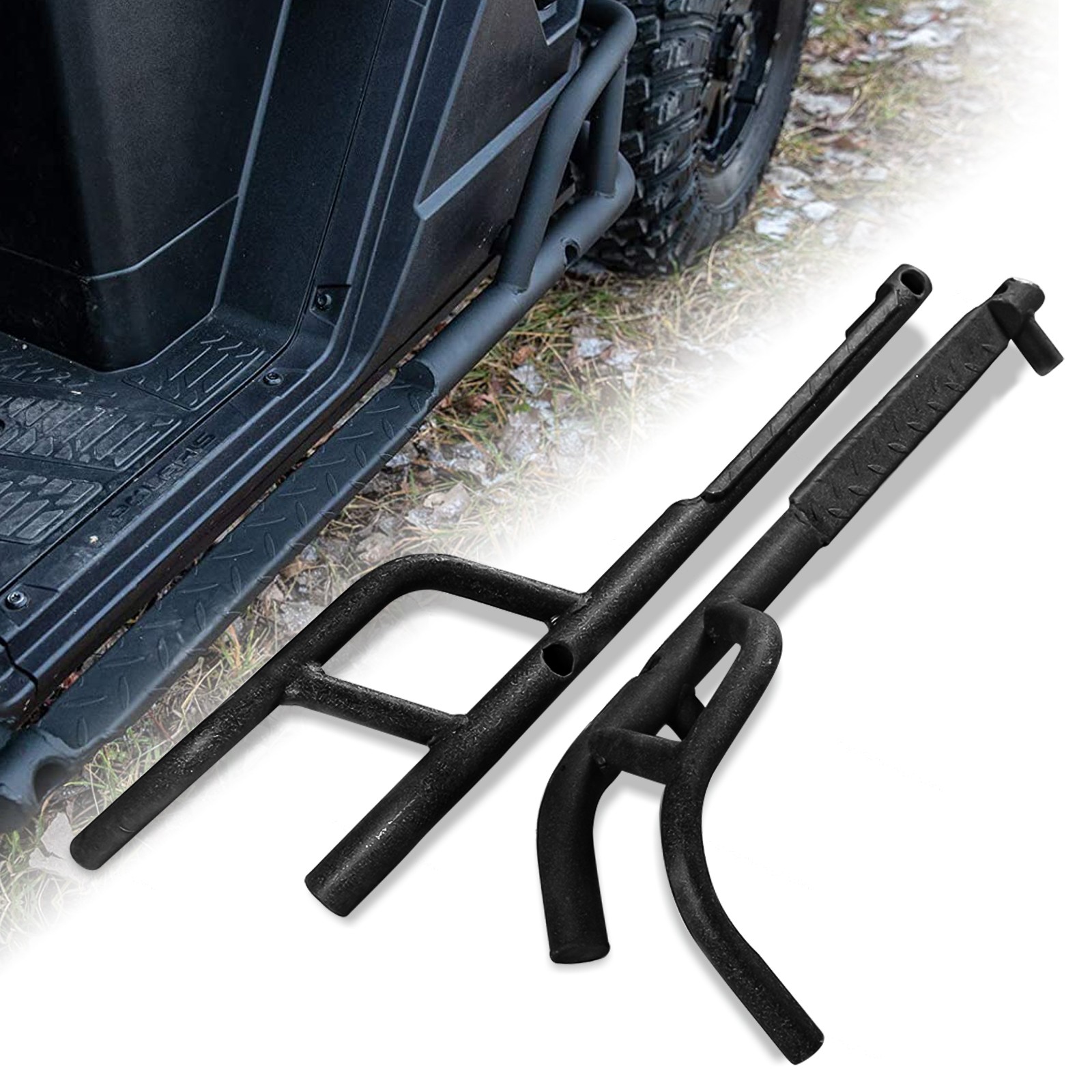 Powder Coated Steel Nerf Bars Rock Sliders Fit For 2018+ Polaris Ranger XP 1000