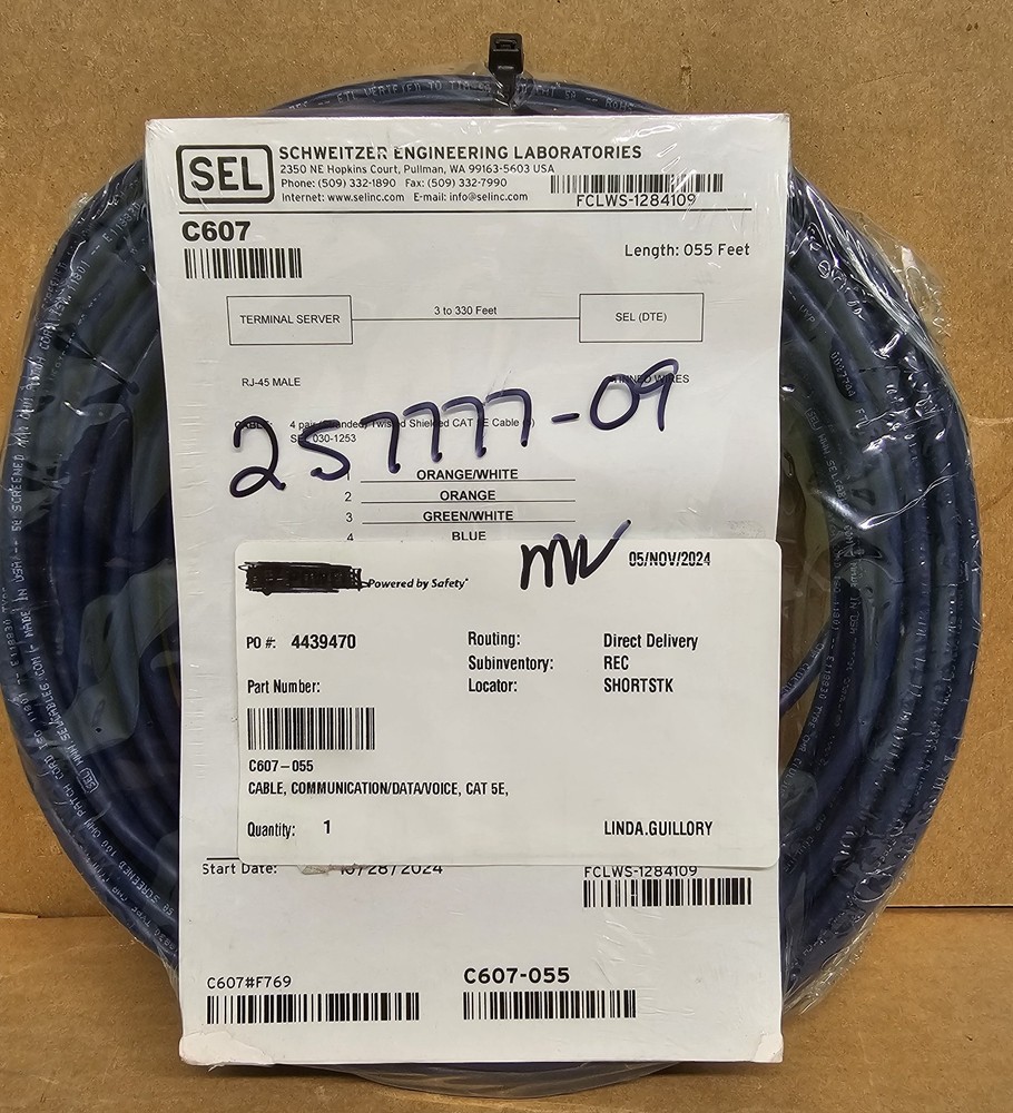 Schweitzer Engineering C607 Serial Cable 055 C607-055