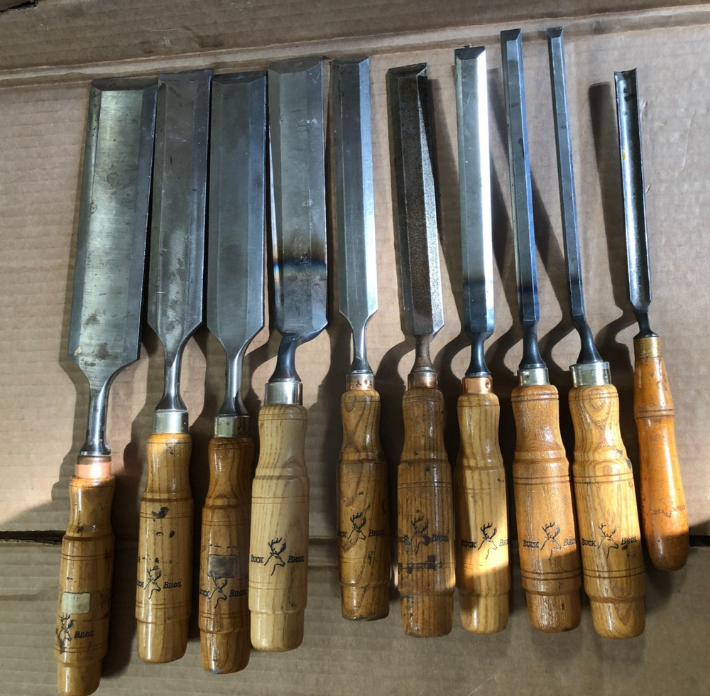 Graduated Cranked Neck Set of 10 Buck Bros Gouges Tang Chisels