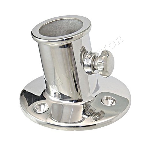 Flag Pole Socket Chromed Brass 25mm with Screw