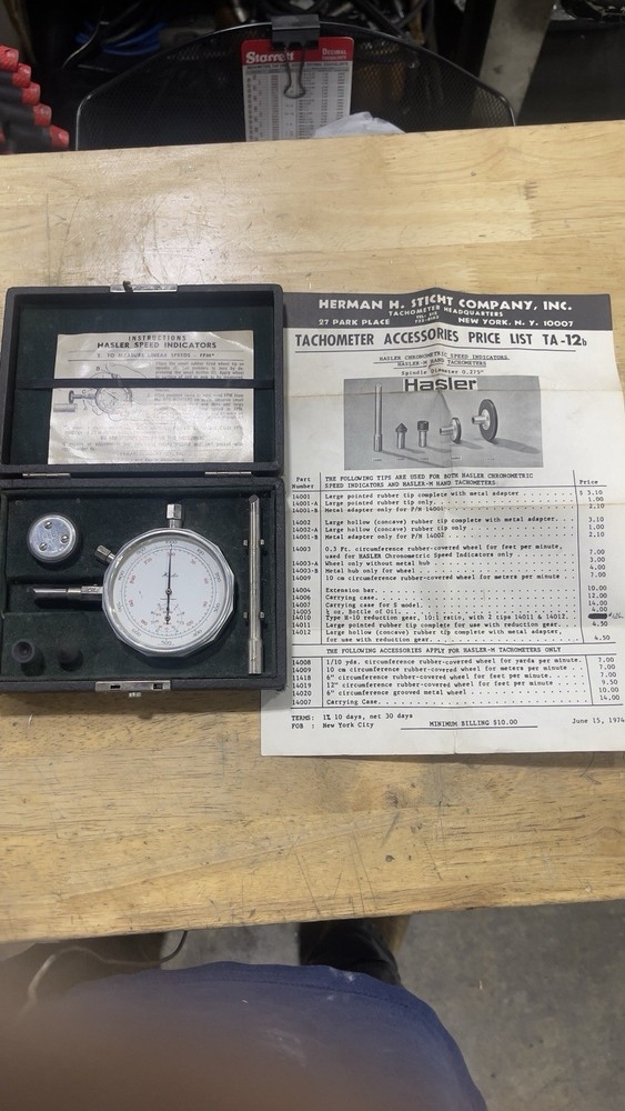 HASLER TACHOMETER and SPEED INDICATOR