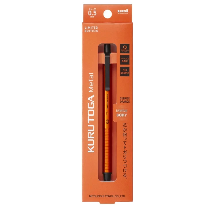 [Limited Edition] Uni Kurutoga Metal 0.5mm Mechanical Pencil - Sunrise Orange