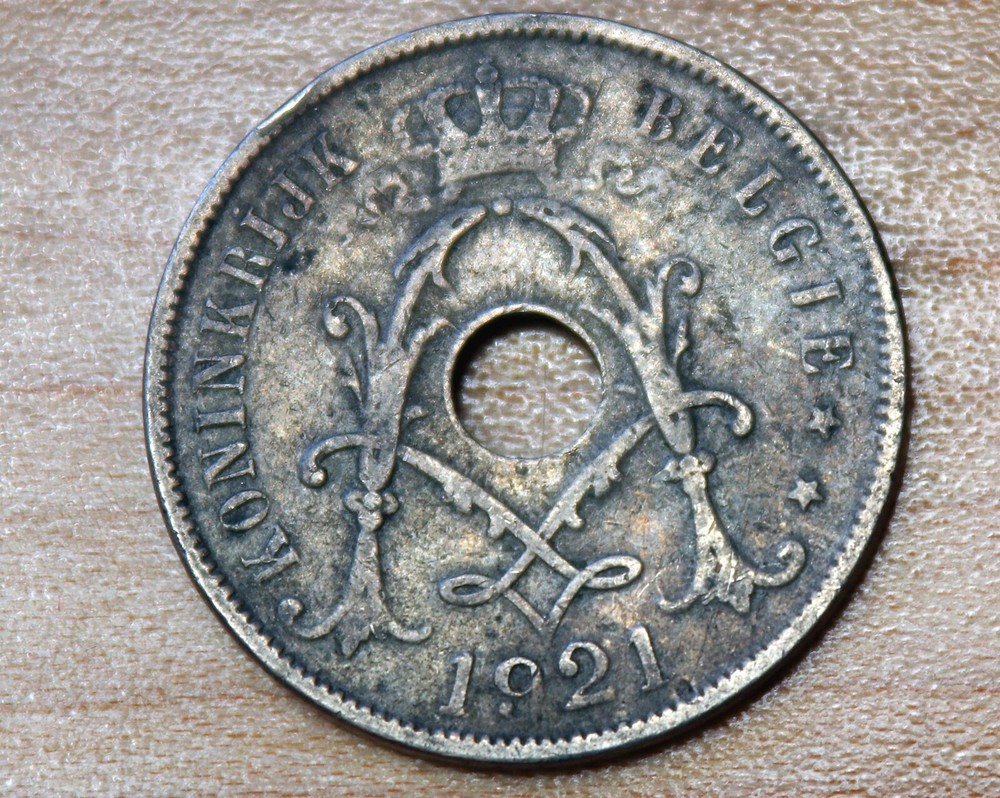 1921 Belgium 25 Centimes Dutch text