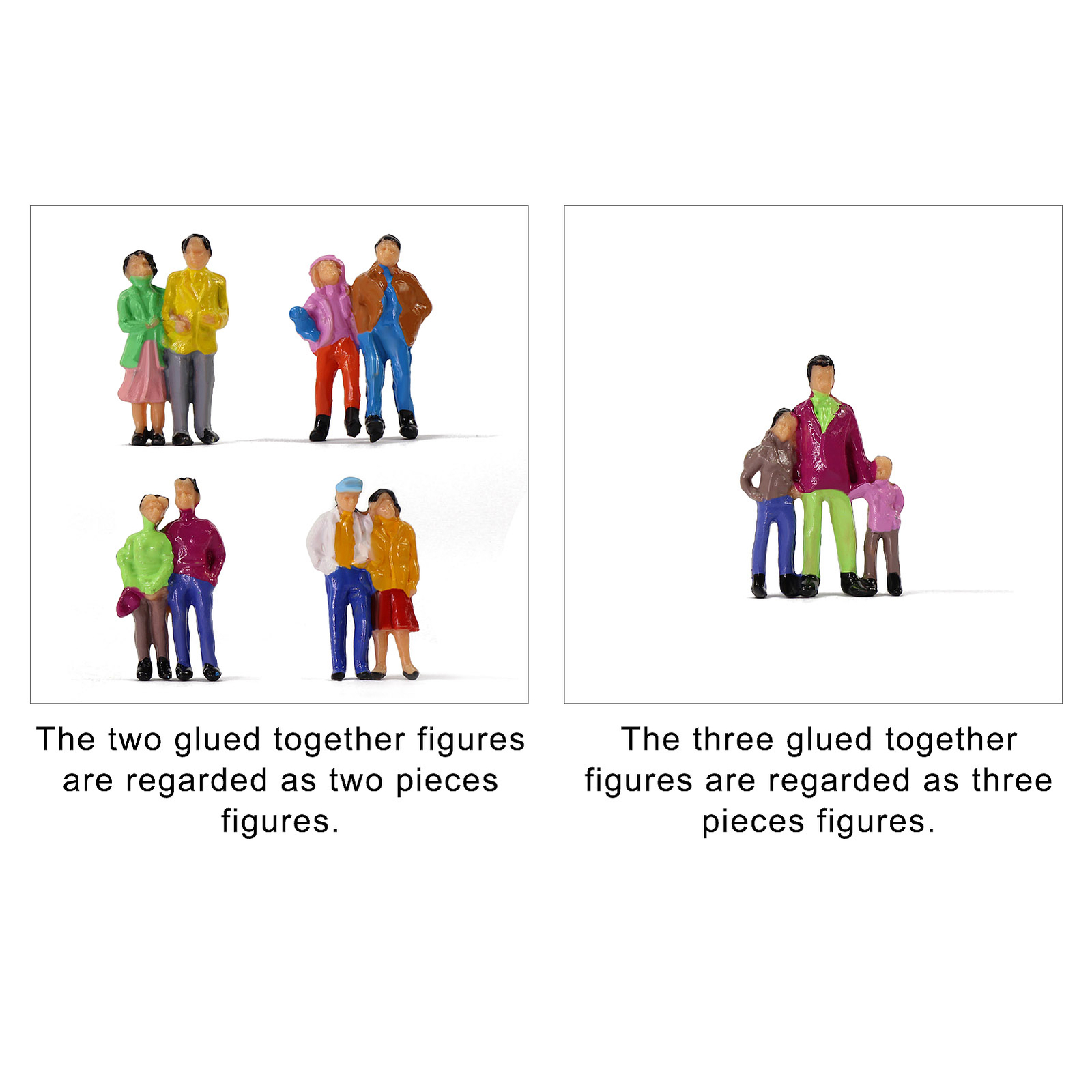 P100W 100pcs Model Trains 1:87 Painted Figures HO Scale Passengers People