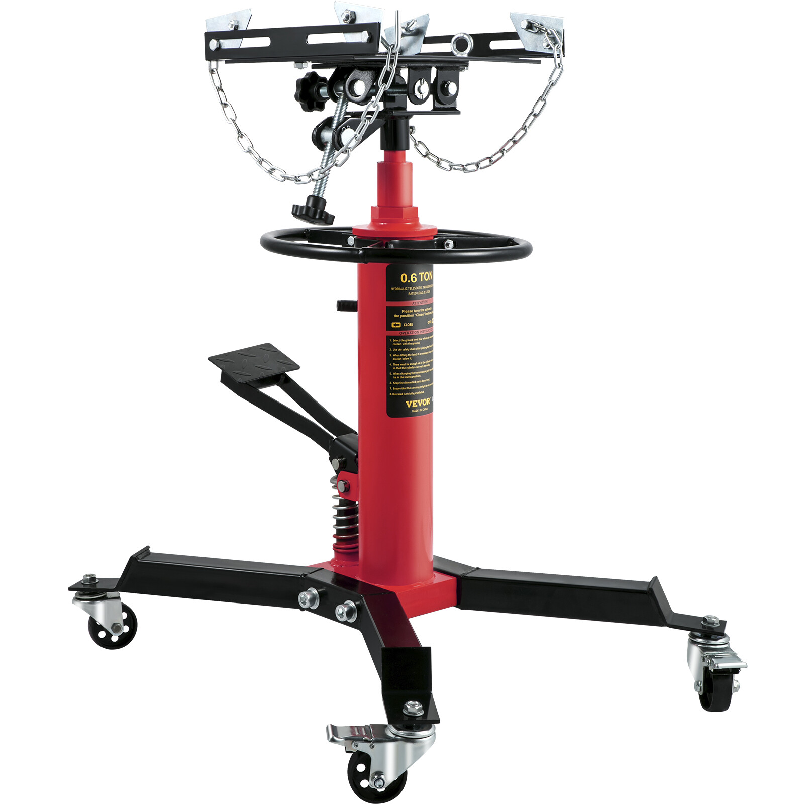 VEVOR 1322 LBS 2 Stage Hydraulic Transmission Jack w/360°Swivel Wheel Lift Hoist