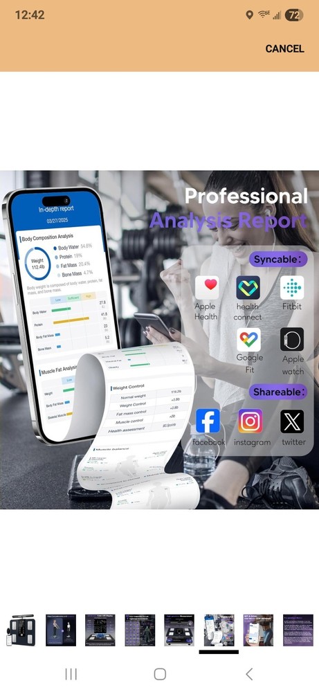 GE 8-Electrode Bluetooth Digital Scale Body Composition Analyzer Black