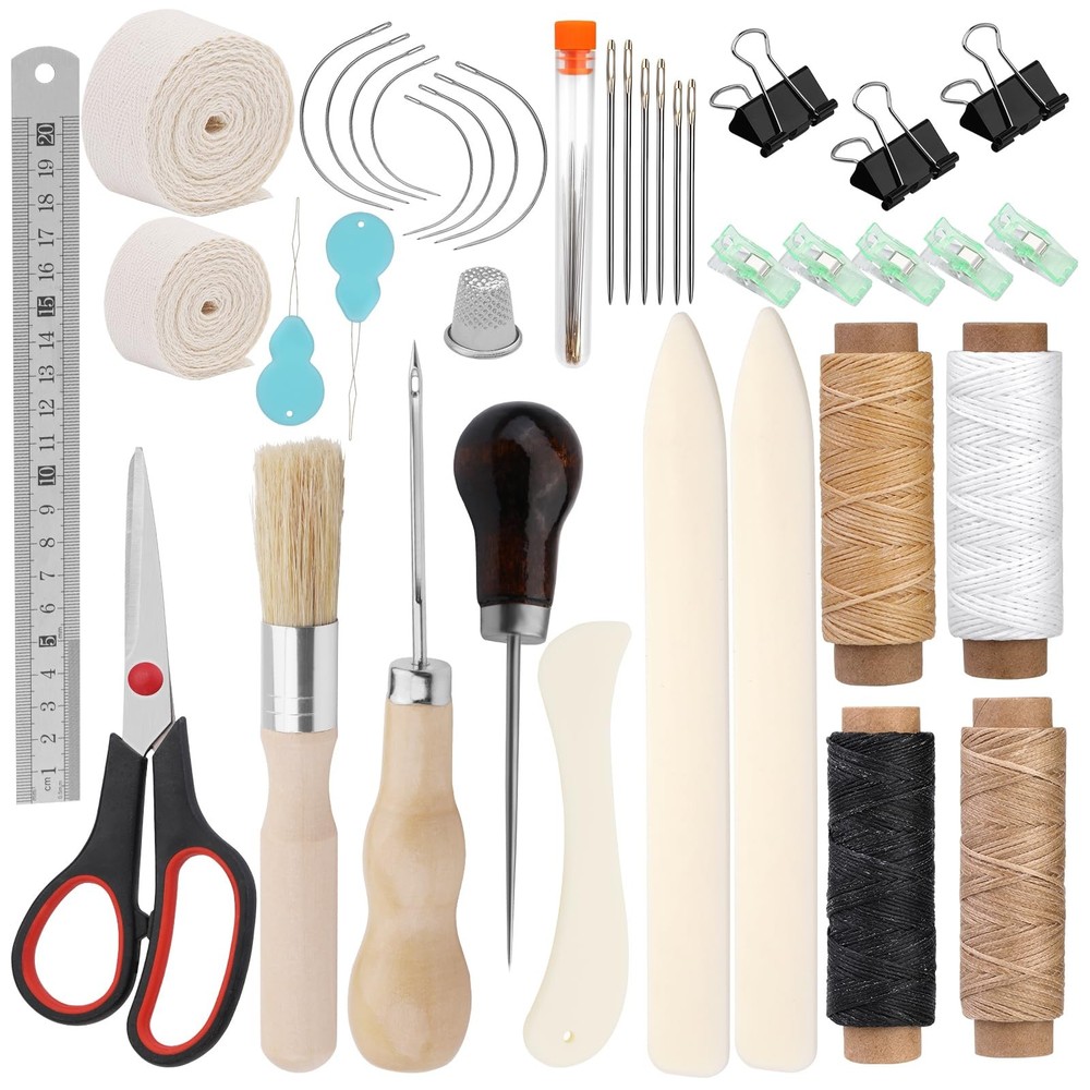 41 Pcs Book Binding Kits 3 Pcs Bone Folder Paper Creaser Paper Folding Tool B...