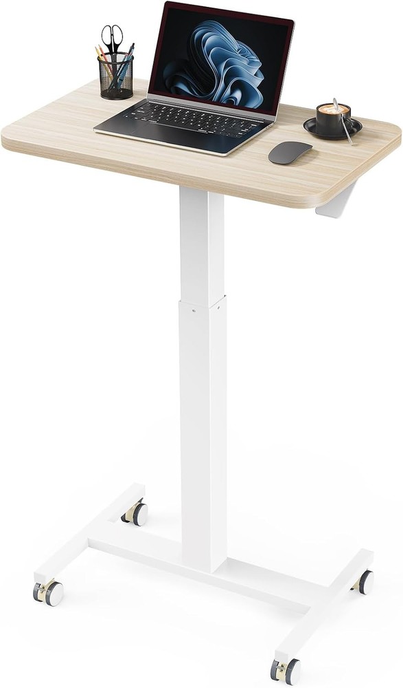 Mobile Standing Desk Wider Height Adjustable Computer Desk Rolling Sit Stand