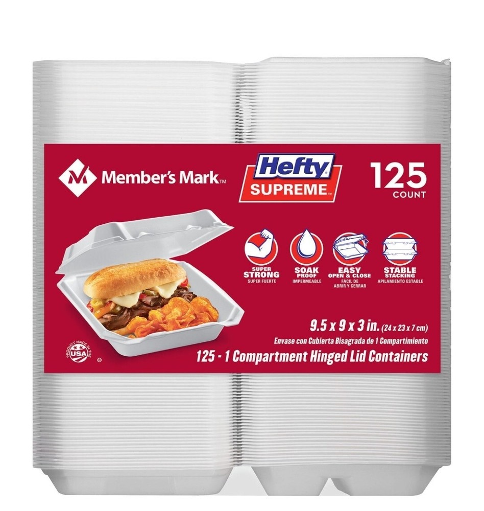 Hefty Supreme Foam 1 Compartment HLC (125 ct.)