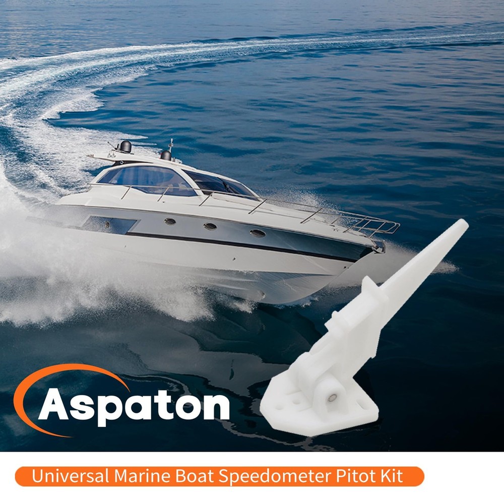 Universal Marine Boat Speedometer Pitot Kit 80 MPH Automatic Kick-up Pitot Tu...