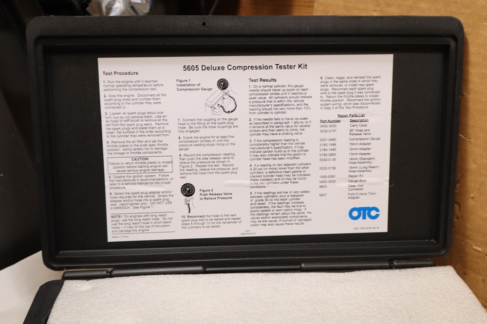OTC 5605 Deluxe Compression Tester Kit