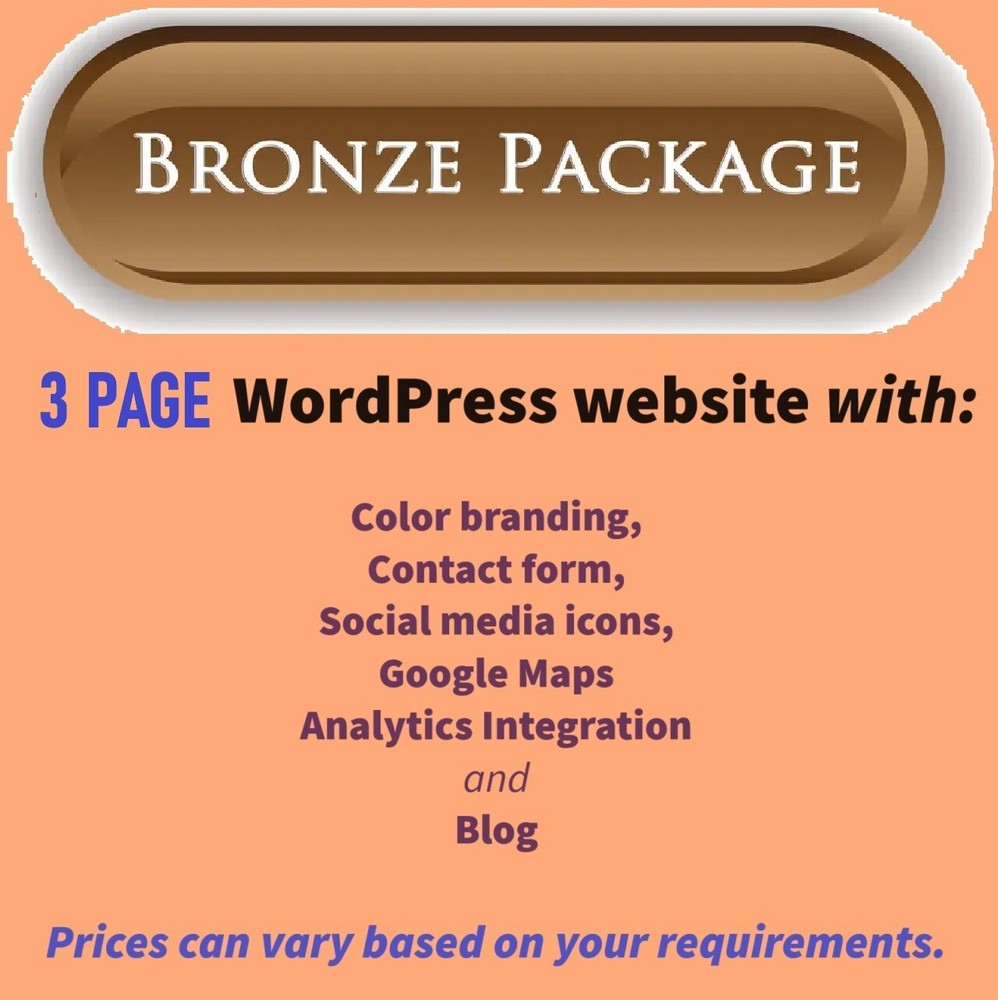 Fully functional WordPress Business Website Design Service (Bronze Package)
