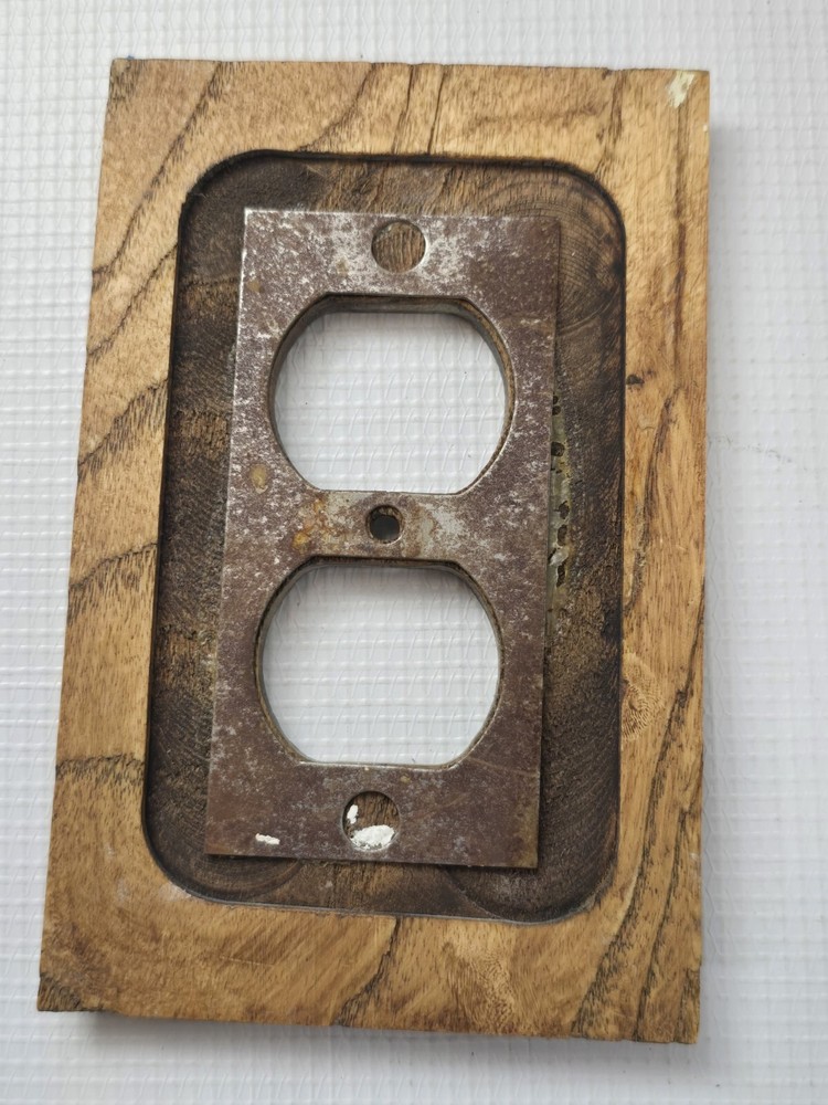 Antique Wooden Plates - Outlet Covers Rectangular Rustic Cabin 1 Switch 3 Outlet