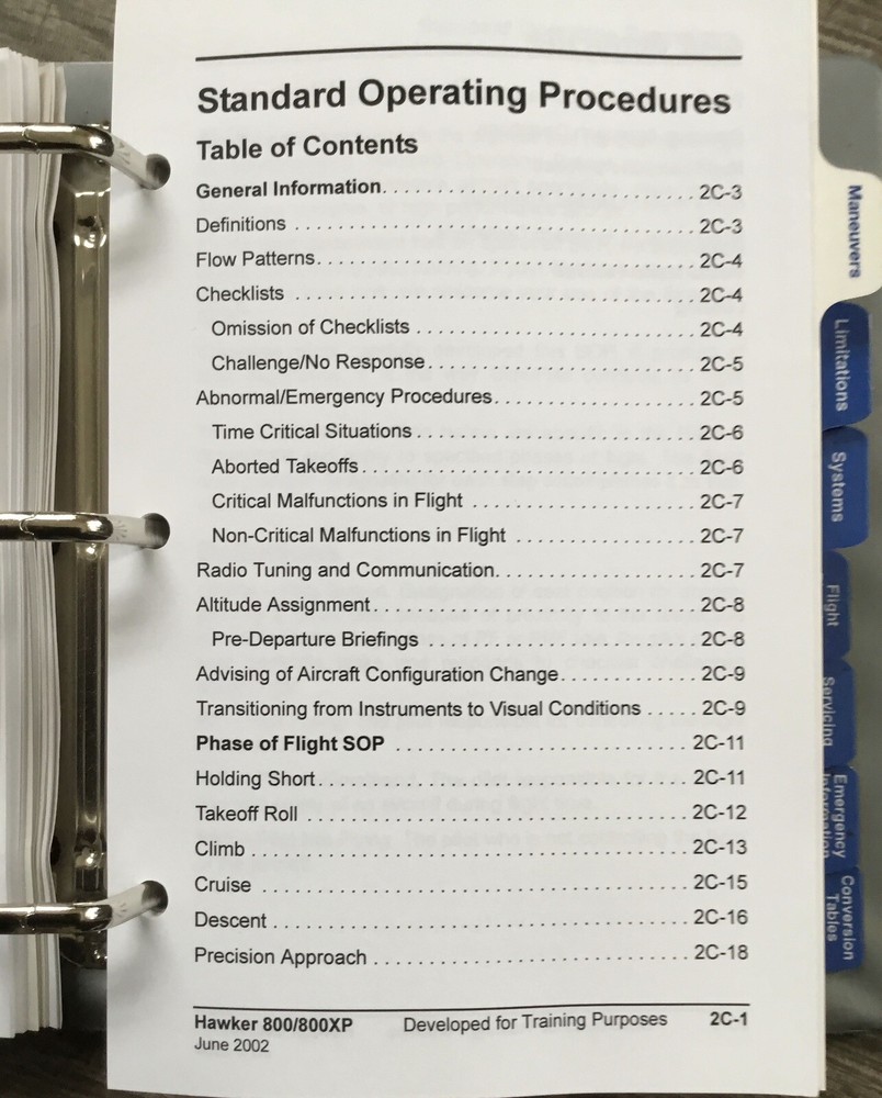 Hawker 800-800XP - Complete Cockpit Reference Handbook - CAE LIKE NEW!