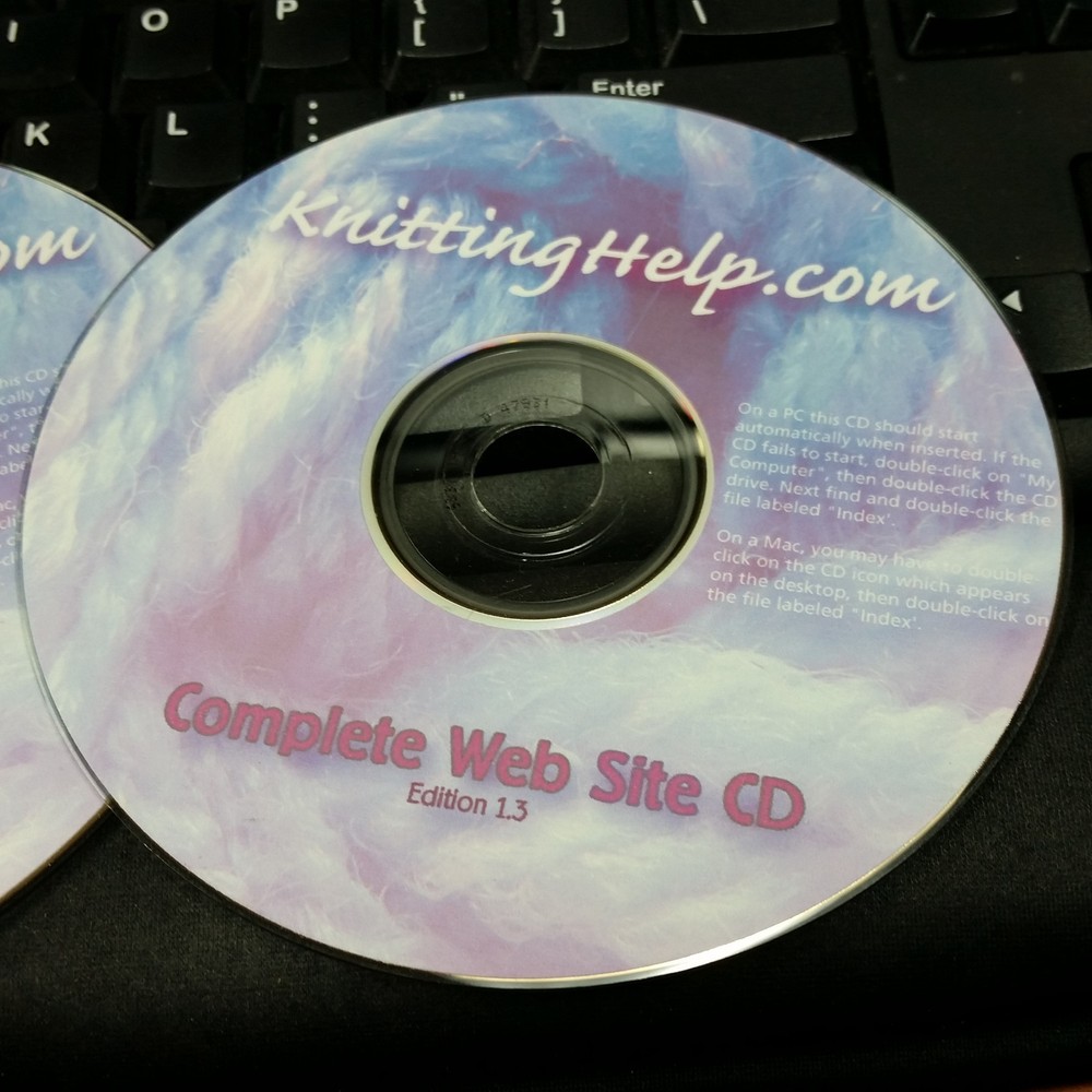 KnittingHelp.com Web Site CD Knitting Help MAC PC software projects videos