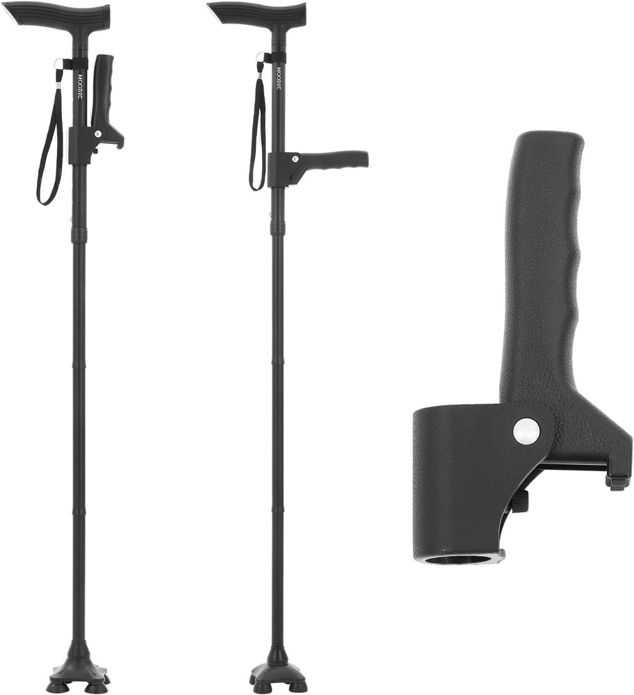 Walking Cane Accessories-Second Handle. Auxiliary Handle with Immovable Fixed