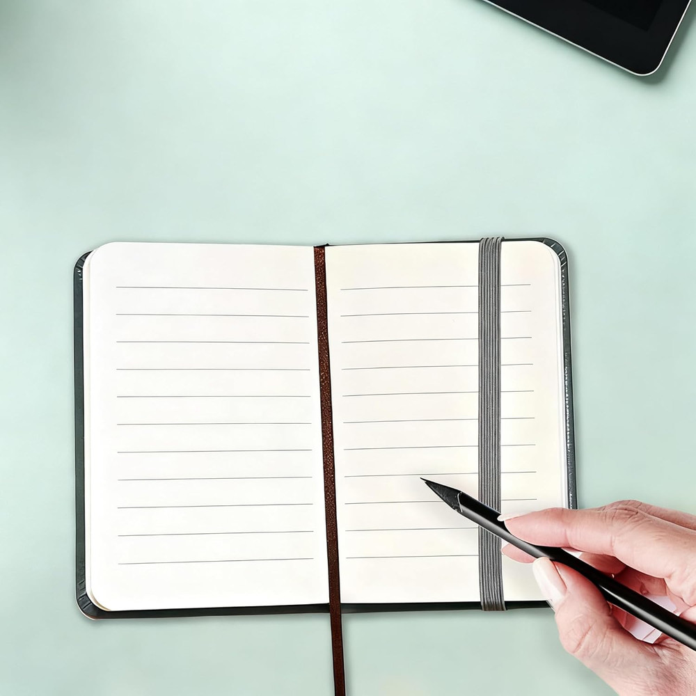 2 Pack Small Pocket Notebook,Journal Hardcover Notepad with Thick Lined Paper, 2