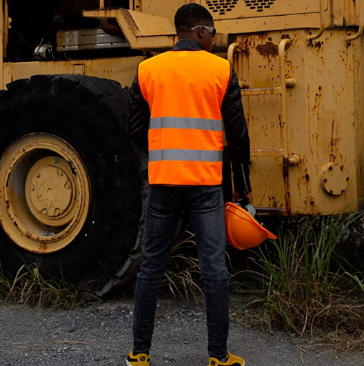 ZOJO High Visibility Reflective Safety Vests Adjustable Mesh 10 Pack