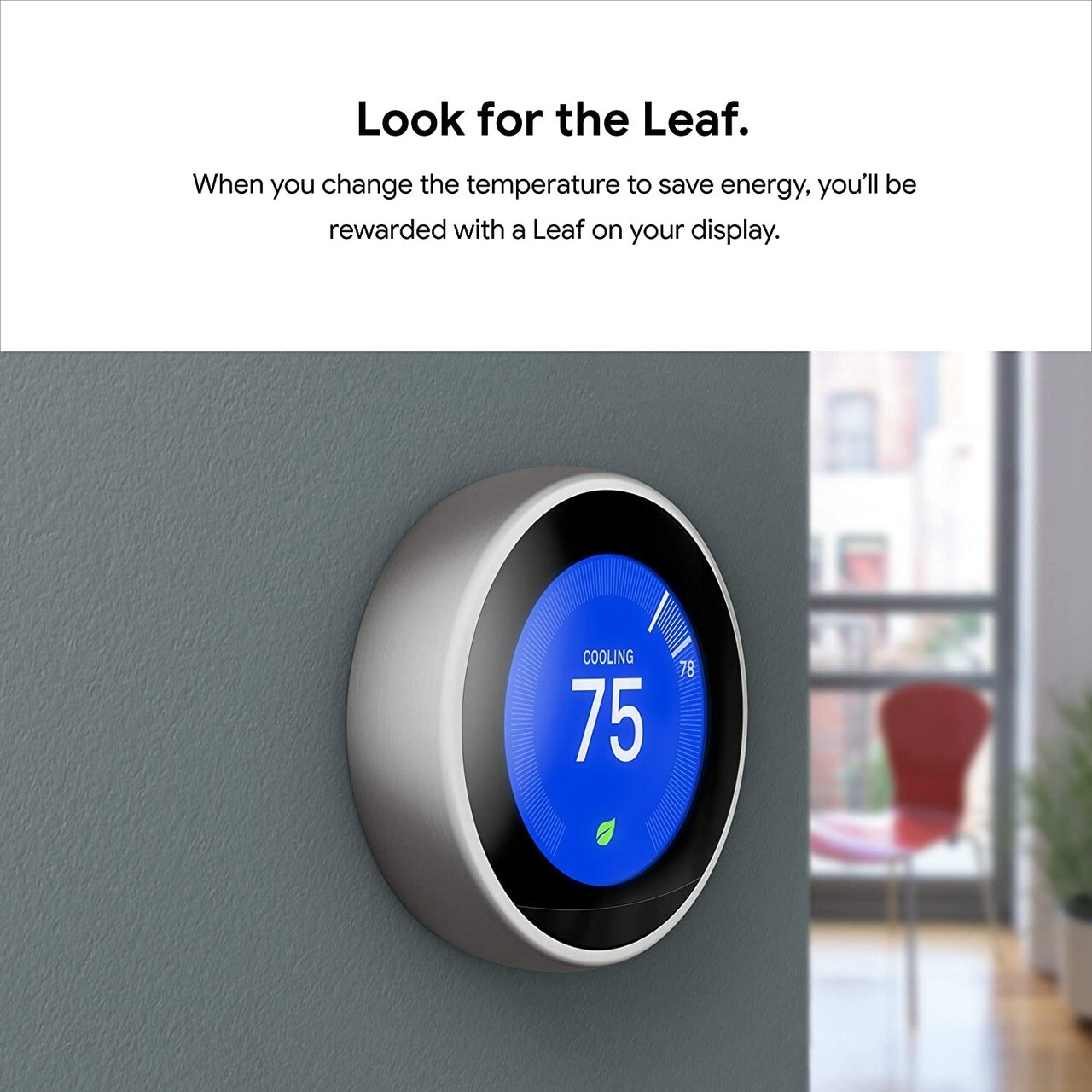 Google Nest 3rd Generation Learning WIFI Thermostat: T3007ES Stainless Steel A+