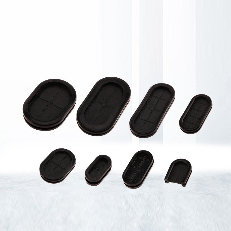 Synthetic Rubber Oval Shape Closed Grommets Double-Sided Cable Bung Various size