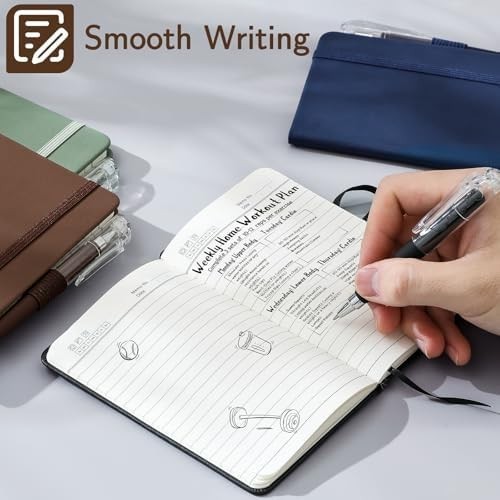 4 Pack Small Notebook Pocket Notebook, A6 Mini Leather Hardcover Journal,