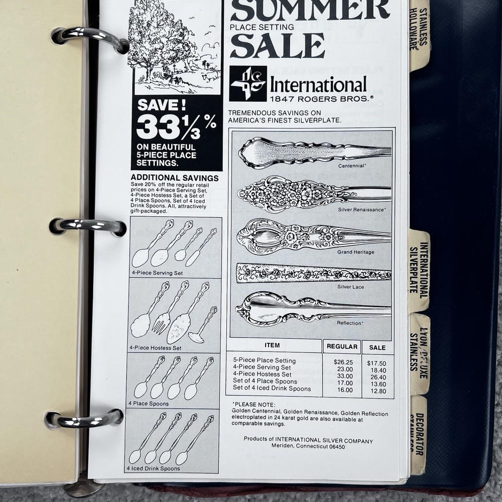 MCM International Silver Company Sales Manual 1975 Advertising Plan Flatware