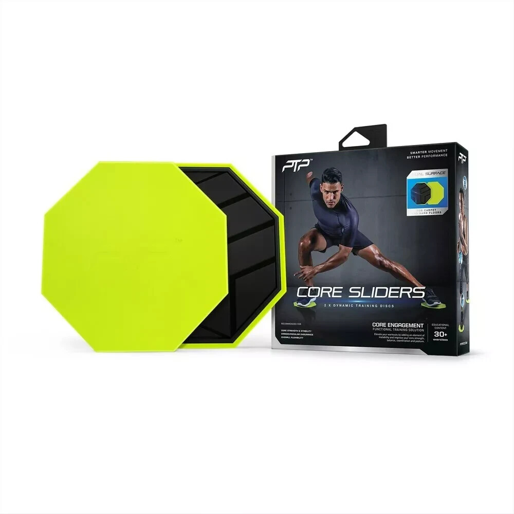 New PTP Core Sliders 2 x Dynamic Training Discs 30+ Excercises
