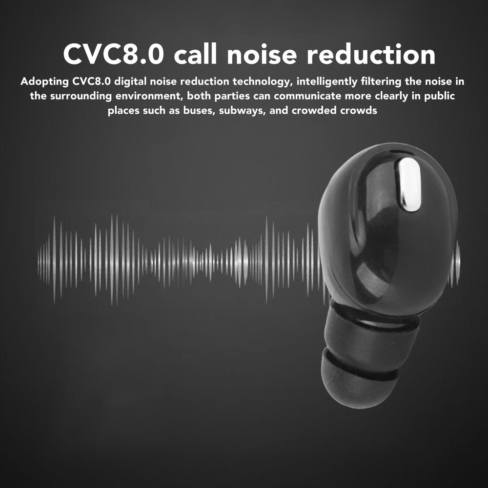 (Black)Single Wireless Earbud Mini Wireless CH