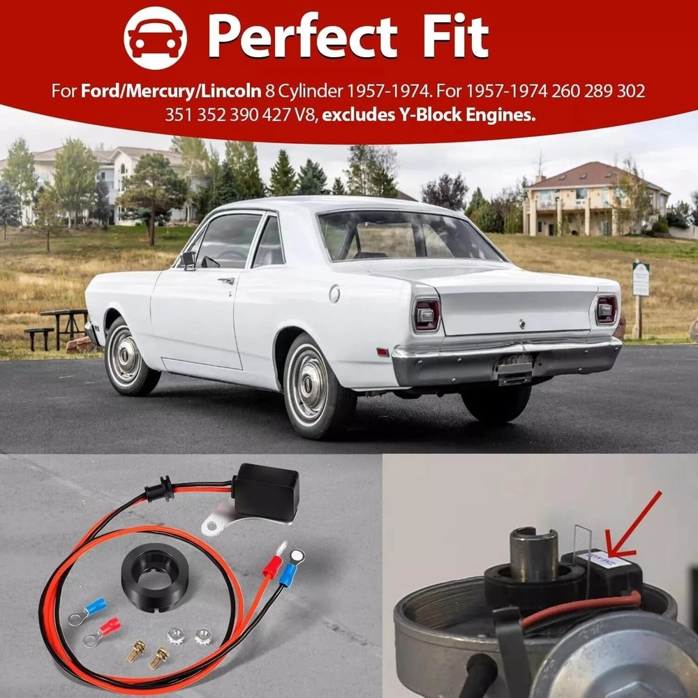 ⬇For Ford V8 Pertronix 1281 Ignition Points-to-Electronic Conversion Kit Ignitor