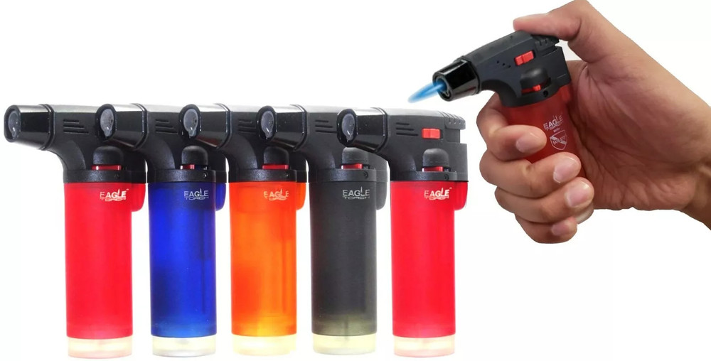 15 Pack Eagle Butane Jet Torch Gun Lighter Windproof Adjustable Flame Refillable