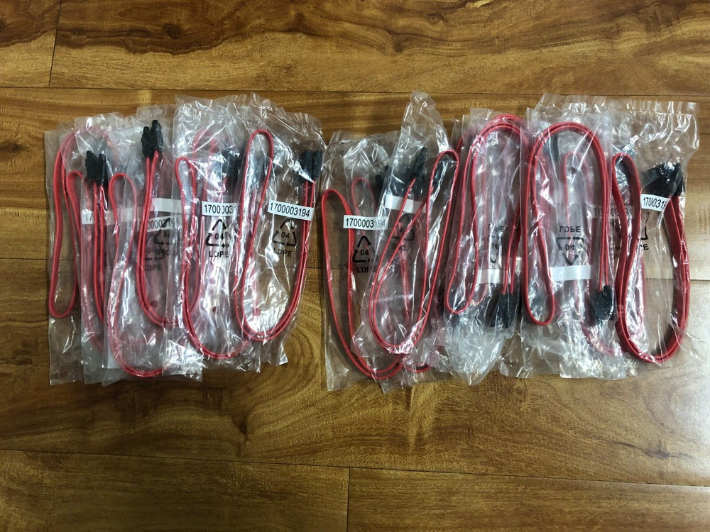 100x Premium SATA 3 Data Cable 6.0 Gbps 7pin Flat Data Cord With Locking Latch