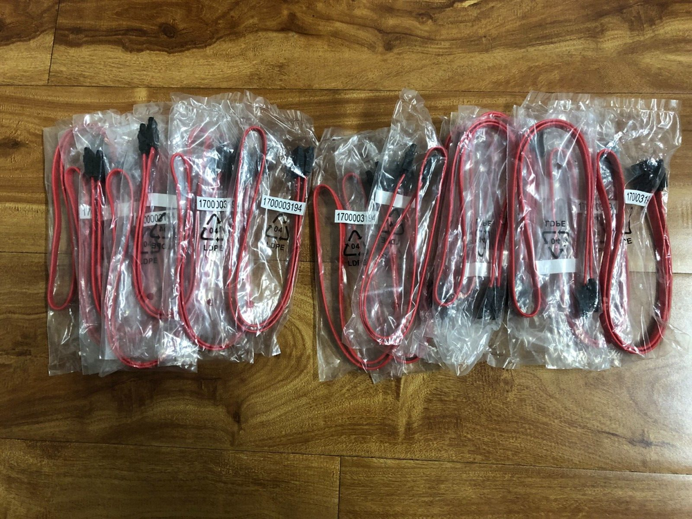 100x Premium SATA 3 Data Cable 6.0 Gbps 7pin Flat Data Cord With Locking Latch