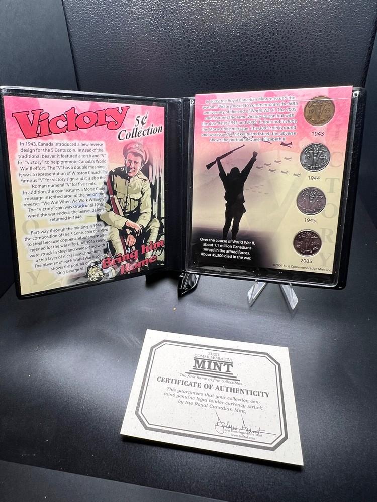 Canada First Commenmorative Mint Victory Nickle 4 coin set 2005